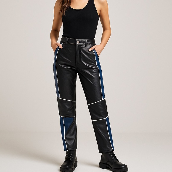 The‎ Ragged Priest Black Faux Leather Motorcross Trousers - Picture 1 of 10